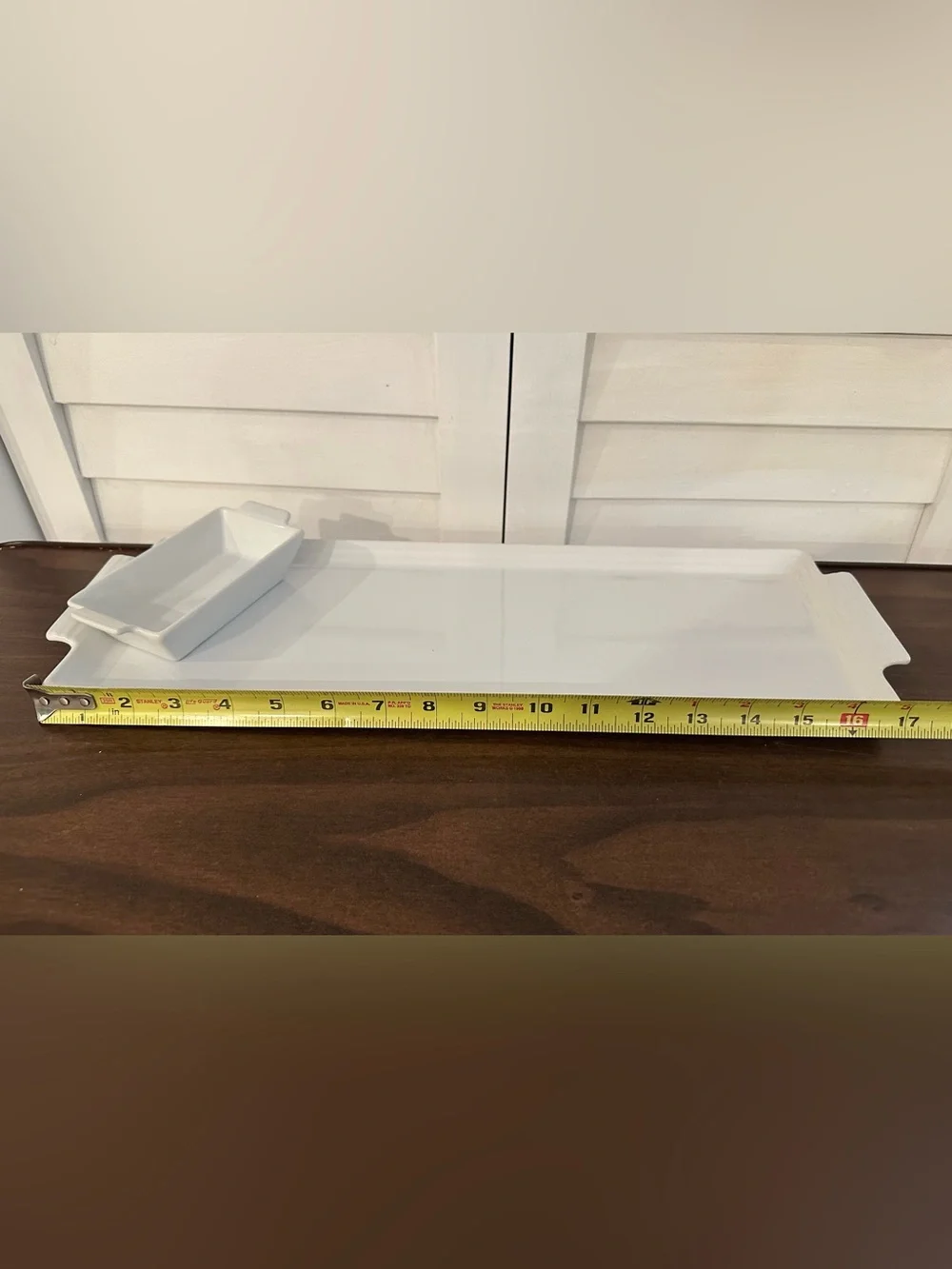 Pier 1 White StonewareCeramic Chip & Dip Serving Platter w/Matching Dipping Dish